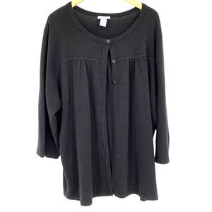 Women’s Liz &  Me black Cardi sweater size 3X plus 1898 Ultra Soft Cozy